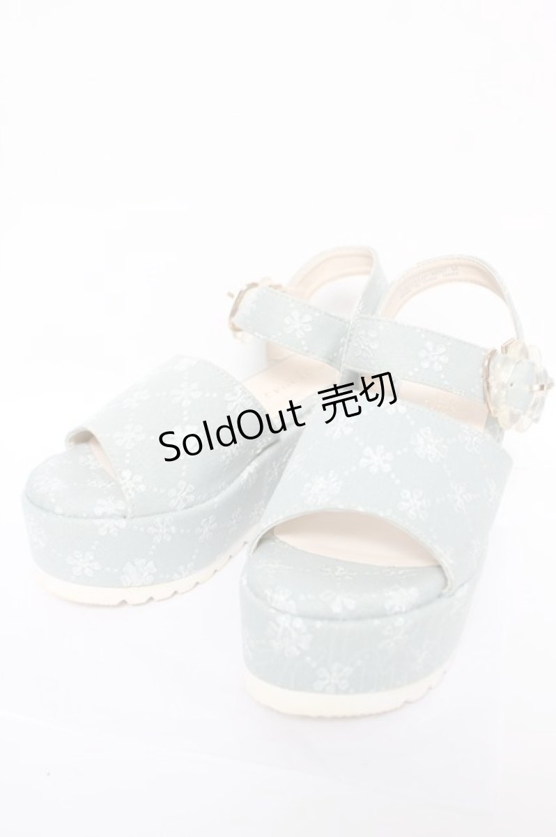 画像1: axes femme POETIQUE / フラワーウェッジサンダル M ミント Y-26-05-15-027-AX-SH-SZ-ZY (1)
