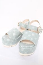 画像1: axes femme POETIQUE / フラワーウェッジサンダル M ミント Y-26-05-15-027-AX-SH-SZ-ZY (1)