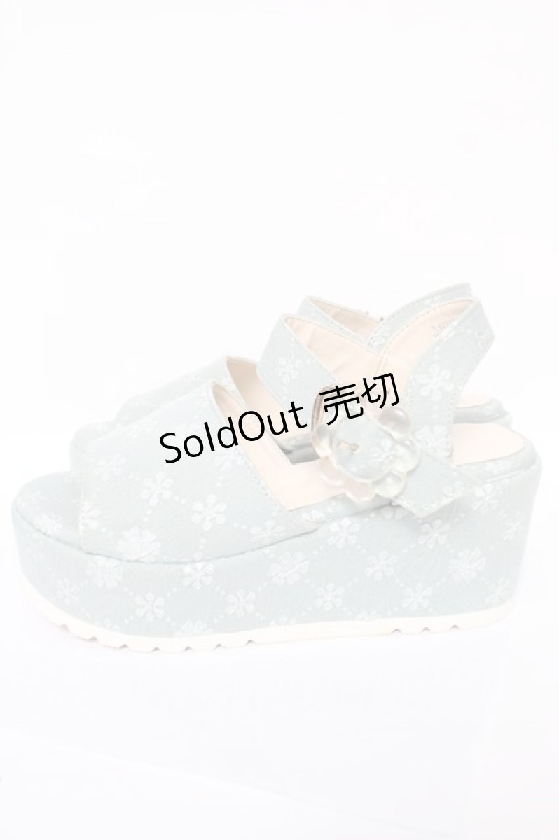 画像2: axes femme POETIQUE / フラワーウェッジサンダル M ミント Y-26-05-15-027-AX-SH-SZ-ZY (2)