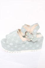 画像2: axes femme POETIQUE / フラワーウェッジサンダル M ミント Y-26-05-15-027-AX-SH-SZ-ZY (2)