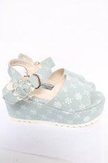 画像4: axes femme POETIQUE / フラワーウェッジサンダル M ミント Y-26-05-15-027-AX-SH-SZ-ZY (4)