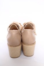 画像3: axes femme / ドットチュール厚底ブーティー M ベージュ Y-26-05-15-032-AX-SH-SZ-ZY (3)