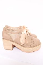 画像4: axes femme / ドットチュール厚底ブーティー M ベージュ Y-26-05-15-032-AX-SH-SZ-ZY (4)