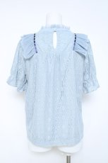 画像2: axes femme / リボン使レーストップス F サックス Y-26-05-17-031-AX-TO-SZ-ZY (2)