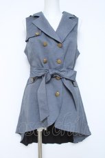 画像1: axes femme POETIQUE / バックプリーツロングベスト M ブルー Y-26-05-17-032-AX-TO-SZ-ZY (1)