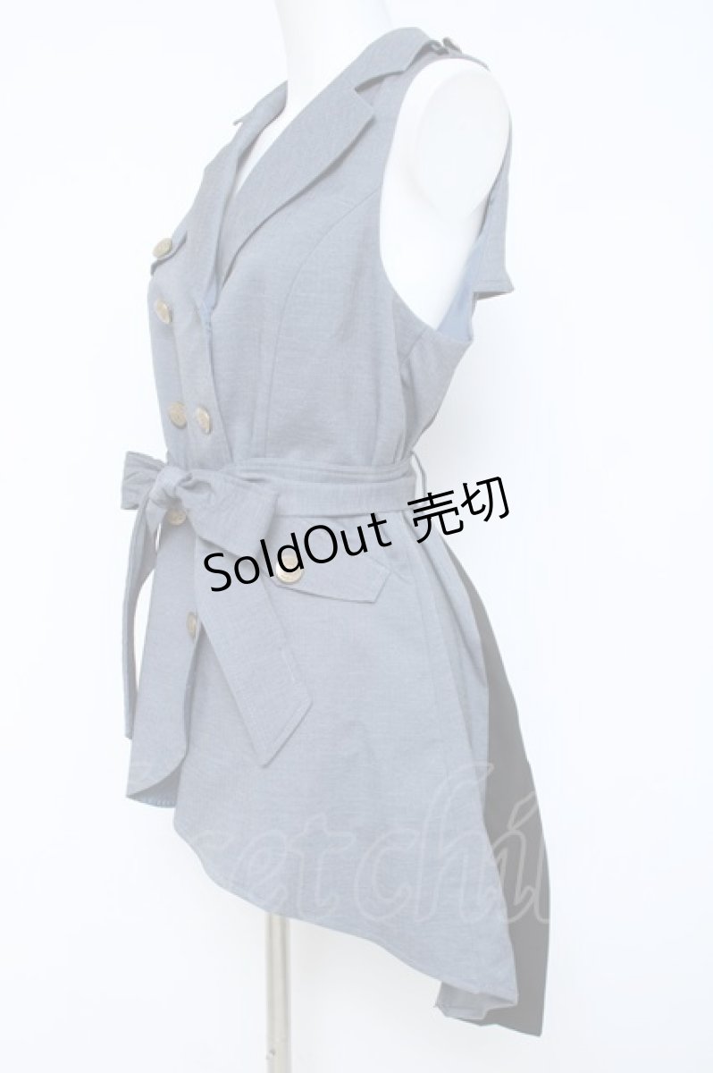 画像2: axes femme POETIQUE / バックプリーツロングベスト M ブルー Y-26-05-17-032-AX-TO-SZ-ZI (2)