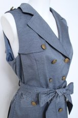 画像4: axes femme POETIQUE / バックプリーツロングベスト M ブルー Y-26-05-17-032-AX-TO-SZ-ZY (4)