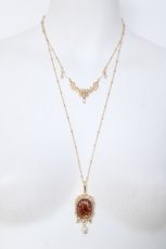 画像1: axes femme / 花封入モチーフネックレス  アカ Y-26-05-17-005-AX-AC-SZ-ZY (1)