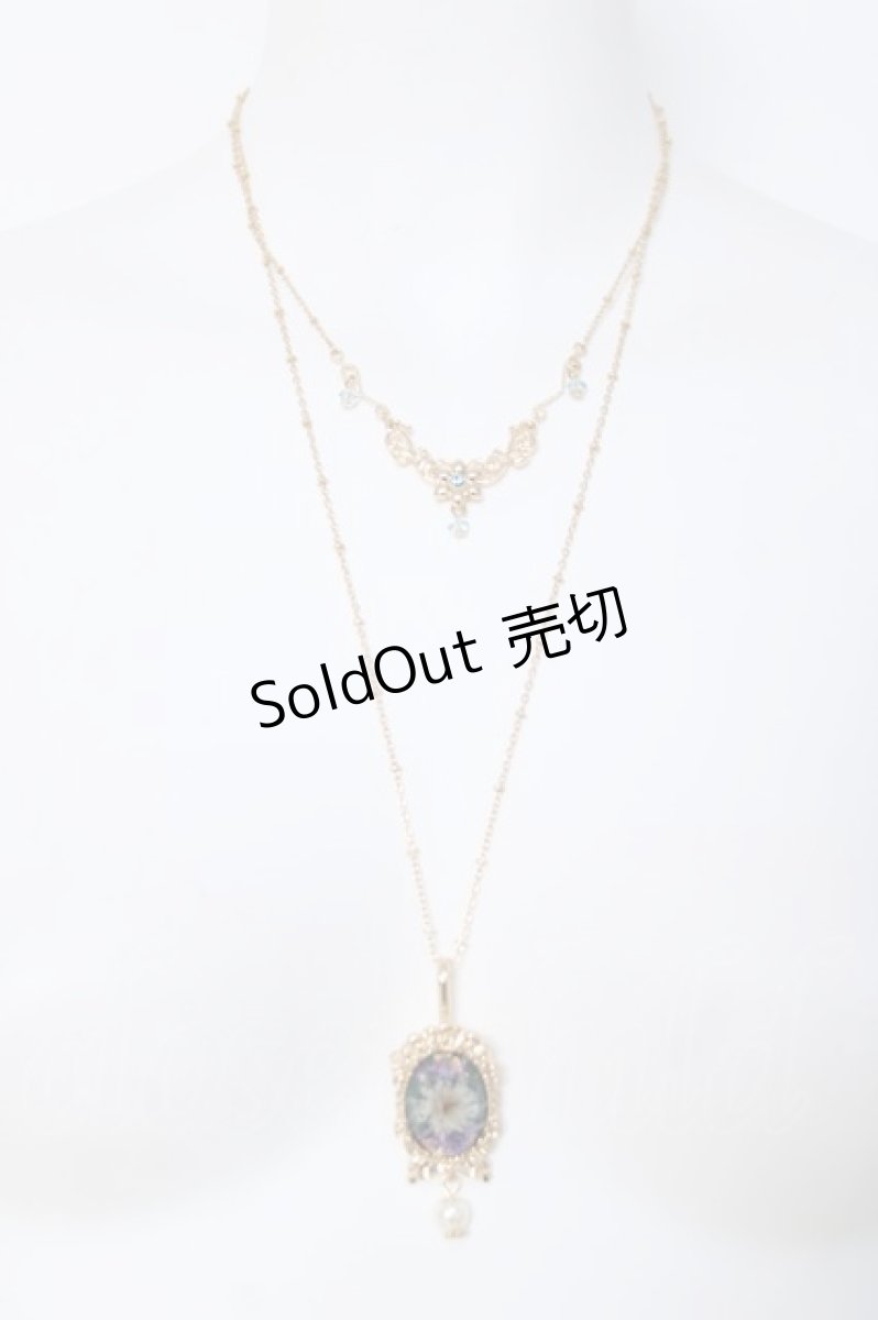画像1: axes femme / 花封入モチーフネックレス  Bグリーン Y-26-05-17-006-AX-AC-SZ-ZY (1)