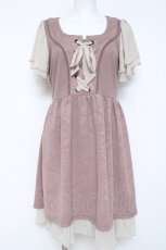 画像1: axes femme / エンボス加工カットチュニ M 淡ピンク Y-26-05-17-050-AX-OP-SZ-ZY (1)