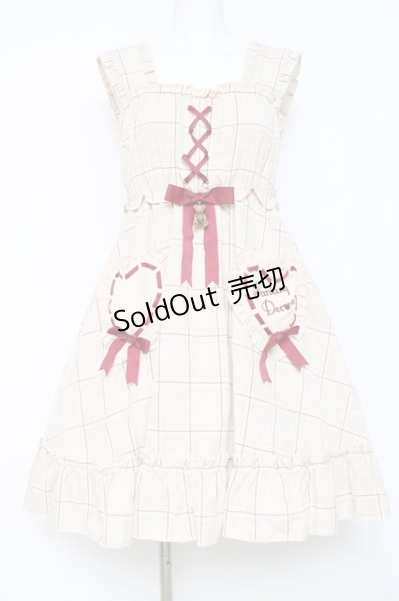 画像1: Amavel / Heart Bear Chocolateワンピース F ベージュ Y-26-05-17-065-CA-OP-SZ-ZY (1)