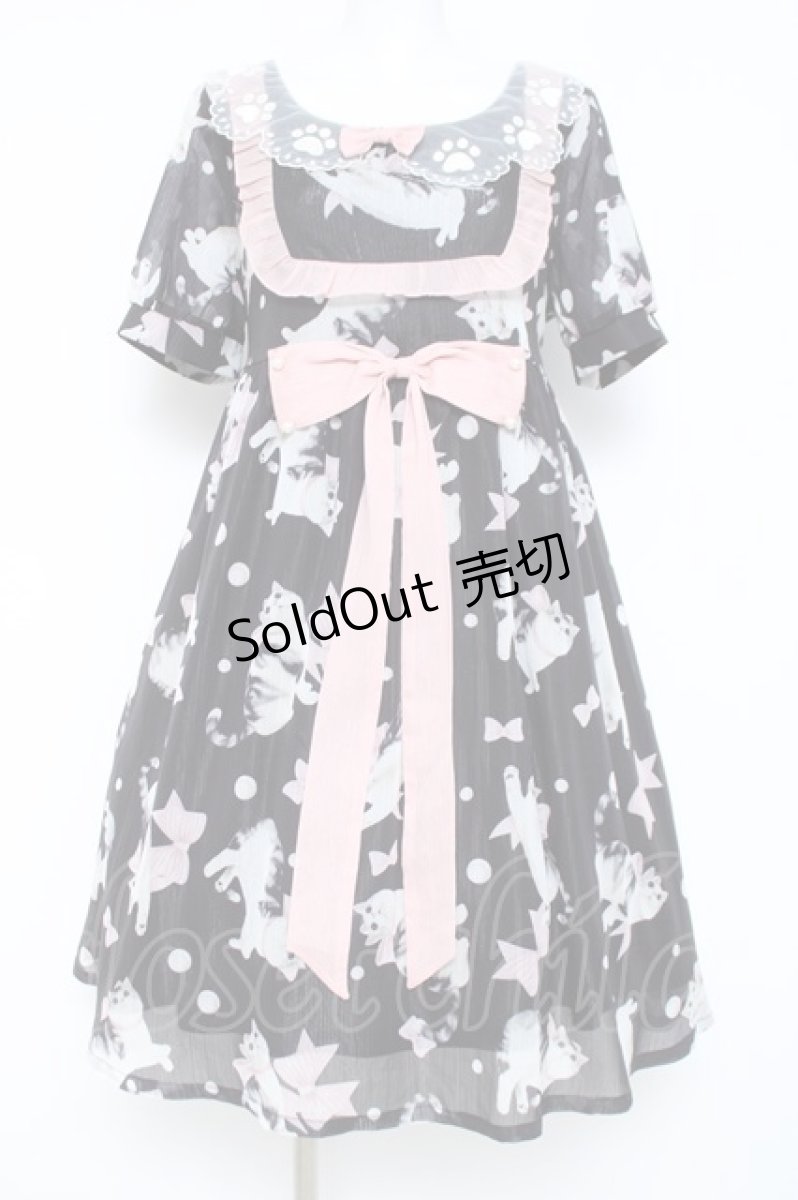 画像1: Doll Paradise / Ribbon&Catワンピース M 黒 Y-26-05-17-066-LO-OP-SZ-ZY (1)
