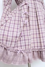 画像6: Bon24Hiz / チェックリボン部分透けDollyワンピース M ラベンダー Y-26-05-17-069-LO-OP-SZ-ZY (6)