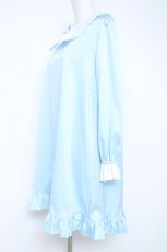 画像2: Nile Perch / フリルワンピース  サックス Y-26-05-17-073-LO-OP-SZ-ZY (2)