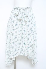 画像1: axes femme / ラッフルフリル花柄ミディスカート M シロ Y-26-05-17-080-AX-SK-SZ-ZY (1)