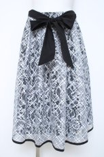 画像1: axes femme POETIQUE / チェックプリントレーススカート M 黒 Y-26-05-17-084-AX-SK-SZ-ZY (1)