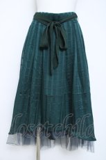 画像1: axes femme POETIQUE / シアーチェックロングスカート M グリーン Y-26-05-17-085-AX-SK-SZ-ZY (1)