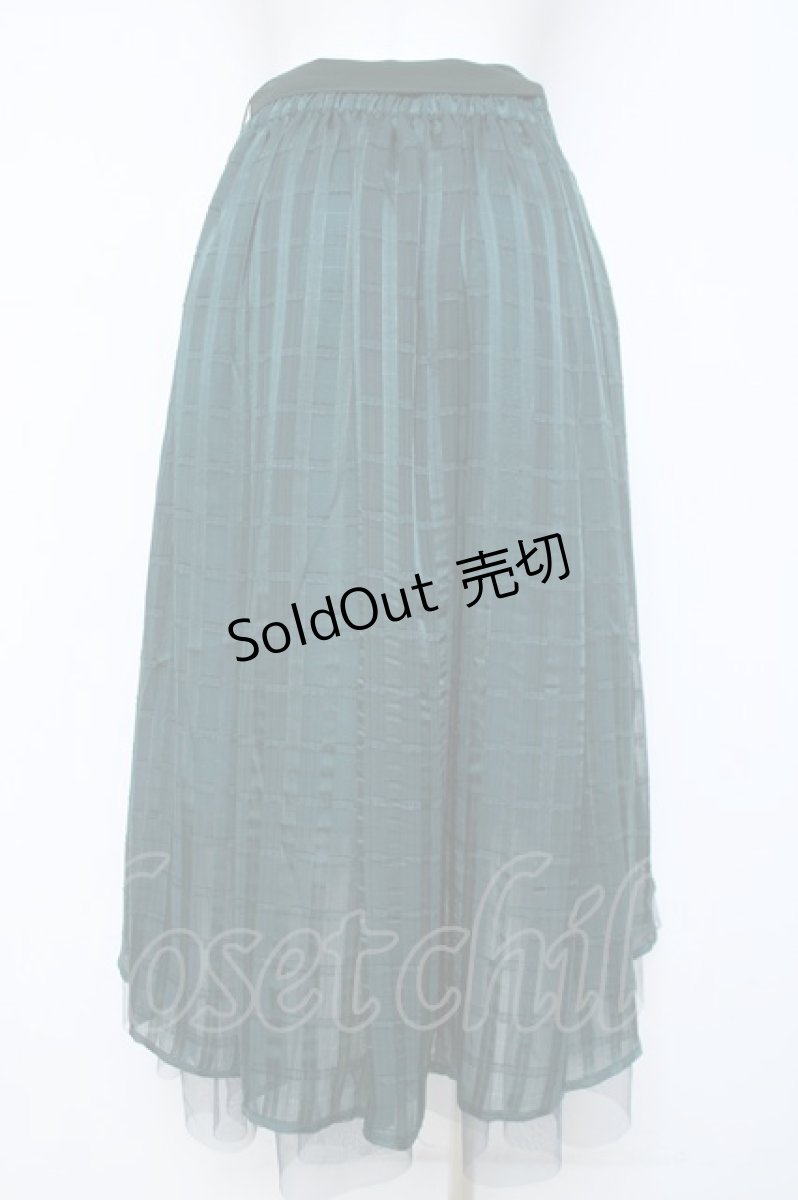 画像2: axes femme POETIQUE / シアーチェックロングスカート M グリーン Y-26-05-17-085-AX-SK-SZ-ZY (2)