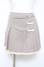 画像1: Jnorii（Bobon21) / ストライプ柄アシンメトリープリーツスカパン M グレー Y-26-05-17-090-LO-PA-SZ-ZY (1)