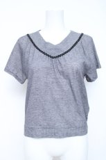 画像1: axes femme / 後ろチェックトップス  グレー Y-26-05-19-007-AX-TO-SZ-ZY (1)
