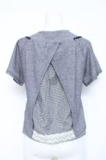 画像2: axes femme / 後ろチェックトップス  グレー Y-26-05-19-007-AX-TO-SZ-ZY (2)