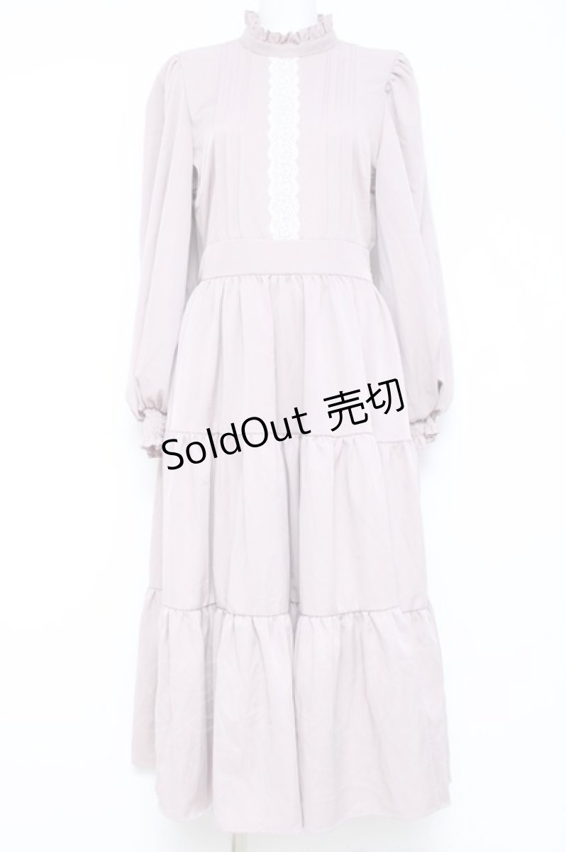 画像1: m petit by misako / AM＊レースティアードワンピース M 中桃 Y-26-05-19-086-LO-OP-SZ-ZY (1)