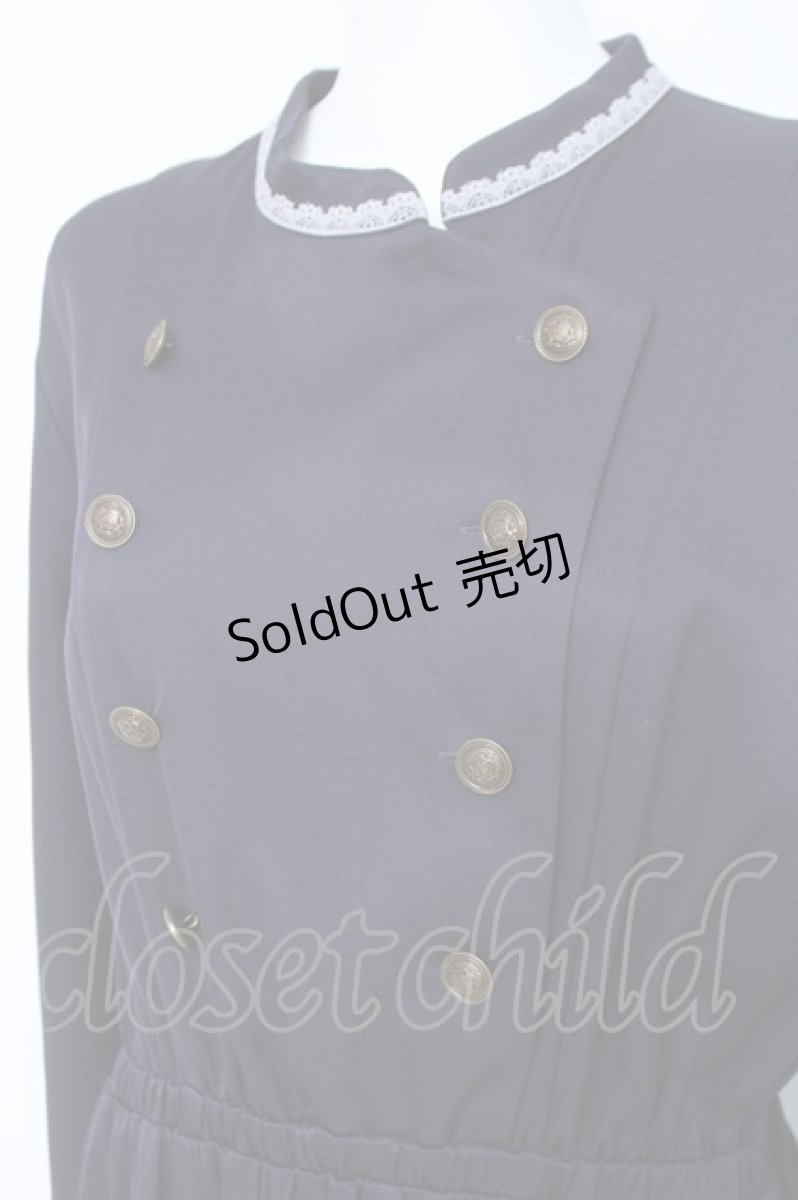 画像3: axes femme / 裾刺繍ナポレオン風ワンピース  紺 Y-26-05-19-102-AX-OP-SZ-ZT043 (3)