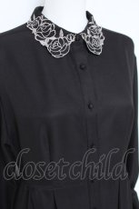 画像3: axes femme / カットワーク刺繍襟シャツワンピース  黒 Y-26-05-19-104-AX-OP-SZ-ZY (3)