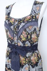 画像3: axes femme / 花×レース柄ワンピース M 紺 Y-26-05-19-110-AX-OP-SZ-ZY (3)