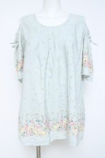 画像1: axes femme / 花柄肩あきプルオーバー M グリーン Y-26-05-19-111-AX-TO-SZ-ZY (1)