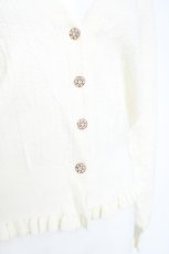 画像3: axes femme / 裾フリル&ストーンボタンニットカーディガン  白 Y-26-05-19-114-AX-TO-SZ-ZY (3)