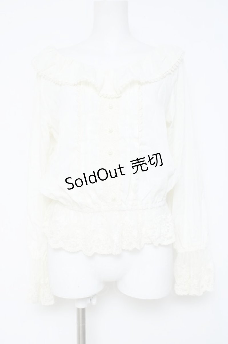画像1: axes femme / ブラウス風オフショルトップス  生成り Y-26-05-19-117-AX-TO-SZ-ZY (1)