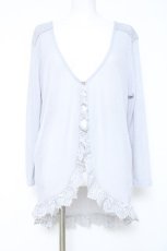画像1: axes femme / レースデザインカーディガン  サックス Y-26-05-19-120-AX-TO-AS-ZY (1)
