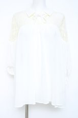 画像1: axes femme POETIQUE / レース切り替えプルブラウス  生成り Y-26-05-19-016-AX-TO-SZ-ZY (1)