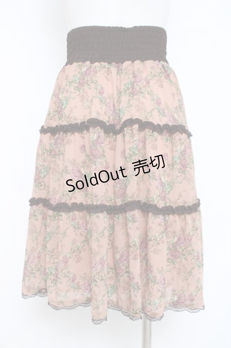 画像2: axes femme / 薔薇刺繍バイカラースカート   Y-26-05-19-147-AX-SK-SZ-ZY (2)