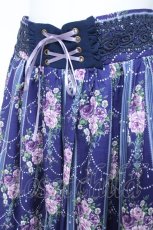 画像3: axes femme / シャンデリアフラワー柄スカート  紺 Y-26-05-19-155-AX-SK-SZ-ZY (3)