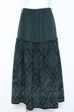 画像1: axes femme / フロッキープリントロングスカート  グリーン Y-26-05-19-165-AX-SK-SZ-ZY (1)