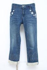 画像1: axes femme / フラワーパールレースストレッチデニムパンツ L インディゴ Y-26-05-19-173-AX-PA-SZ-ZY (1)