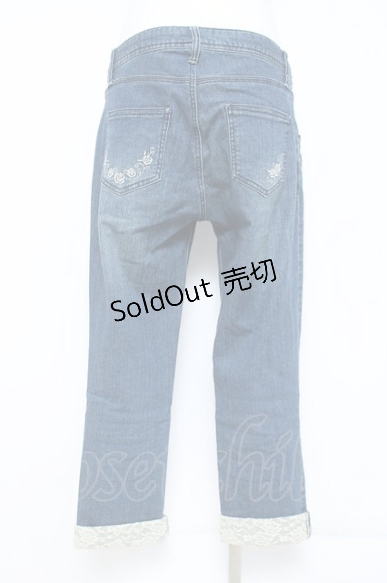 画像2: axes femme / フラワーパールレースストレッチデニムパンツ L インディゴ Y-26-05-19-173-AX-PA-SZ-ZY (2)