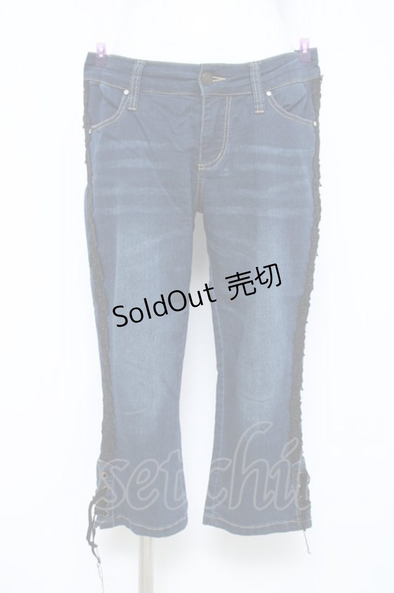 画像1: axes femme / バラレースデニムパンツ L インディゴ Y-26-05-19-174-AX-PA-SZ-ZS (1)