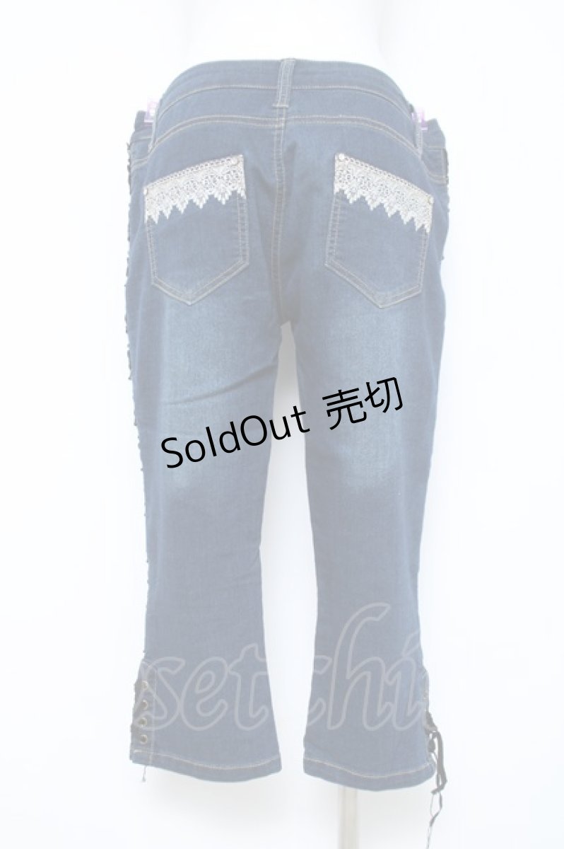 画像2: axes femme / バラレースデニムパンツ L インディゴ Y-26-05-19-174-AX-PA-SZ-ZS (2)