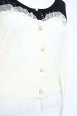 画像3: axes femme POETIQUE / バイカラーカーディガン  生成り×黒 Y-26-05-19-020-AX-TO-SZ-ZY (3)