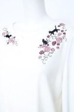 画像3: axes femme / 猫×バラ刺繍トップス  白 Y-26-05-19-021-AX-TO-SZ-ZY (3)