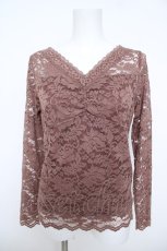 画像1: axes femme / 総レースVネックインナー M モカ Y-26-05-21-050-AX-TO-SZ-ZY (1)