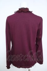 画像2: axes femme / フリルブラウス風カットプルオーバー  ワイン Y-26-05-21-054-AX-TO-SZ-ZY (2)