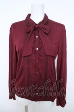 画像1: axes femme / タイ付きカットソー  ワイン Y-26-05-21-055-AX-TO-SZ-ZY (1)