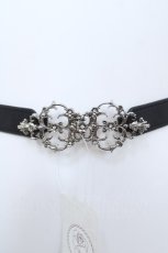 画像1: axes femme / オーナメント金具細ゴムベルト  Aシルバー Y-26-05-21-007-AX-ZA-SZ-ZY (1)