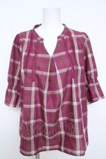 画像1: axes femme /マドラスチェックブラウス M パープル Y-26-05-21-059-AX-BL-SZ-ZY (1)