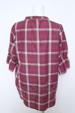 画像2: axes femme /マドラスチェックブラウス M パープル Y-26-05-21-059-AX-BL-SZ-ZY (2)