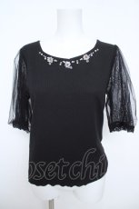 画像1: axes femme / 袖レーストップス  黒 Y-26-05-21-063-AX-TO-SZ-ZY (1)